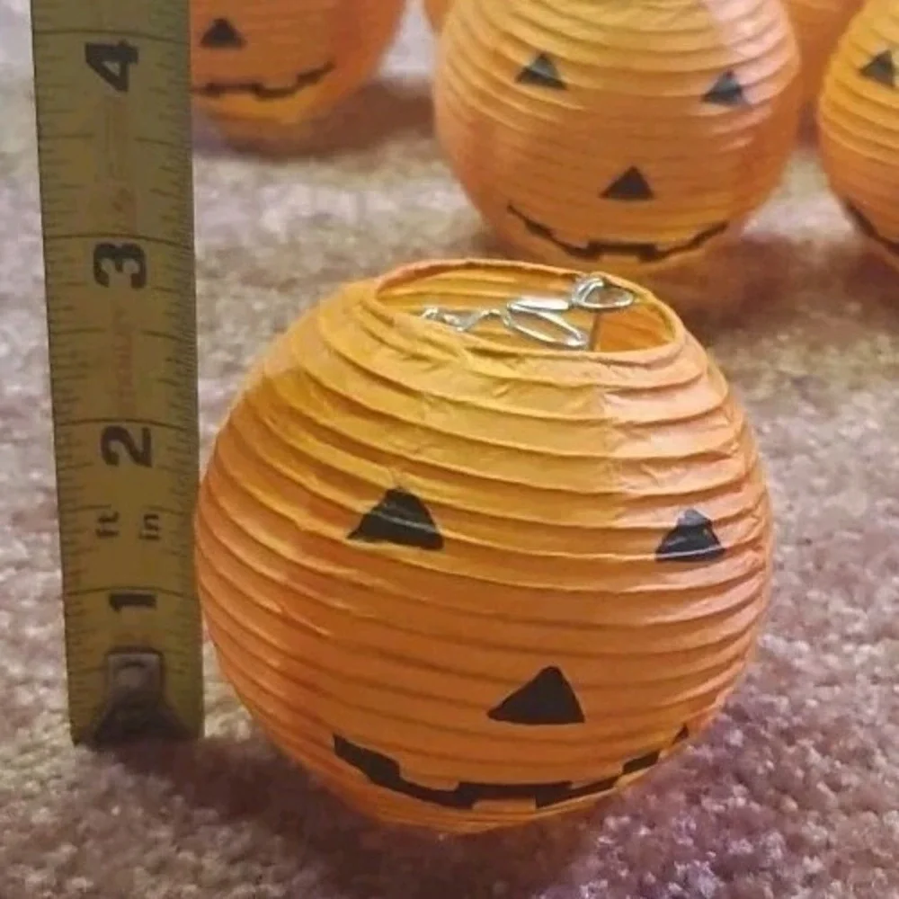 Halloween Pumpkin Paper Lantern Cover For String Lights Jack O Lantern Lot of 10